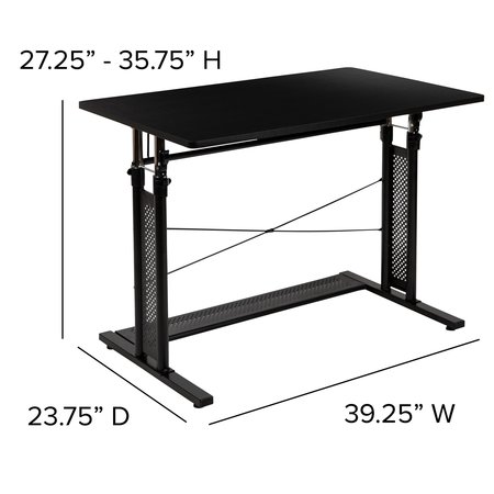 Flash Furniture Black Adjustable Office Table NAN-JN-21908-GG